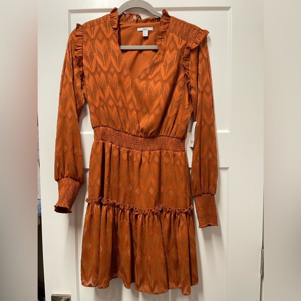 Burnt Orange long sleeve dress from Macy’s size S.